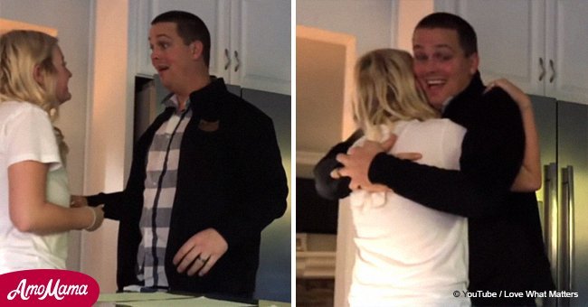 Husband reacts to pregnancy news and makes an unexpected sound