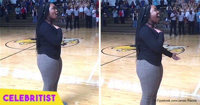 Teen silenced the basketball court, singing national anthem without a mic in viral video