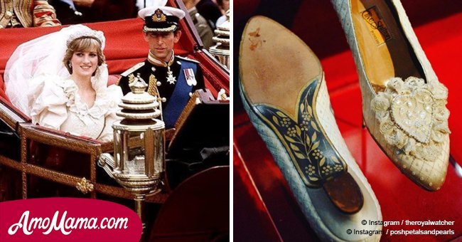 Remember Princess Diana's wedding shoes? There seems to be a hidden message on it