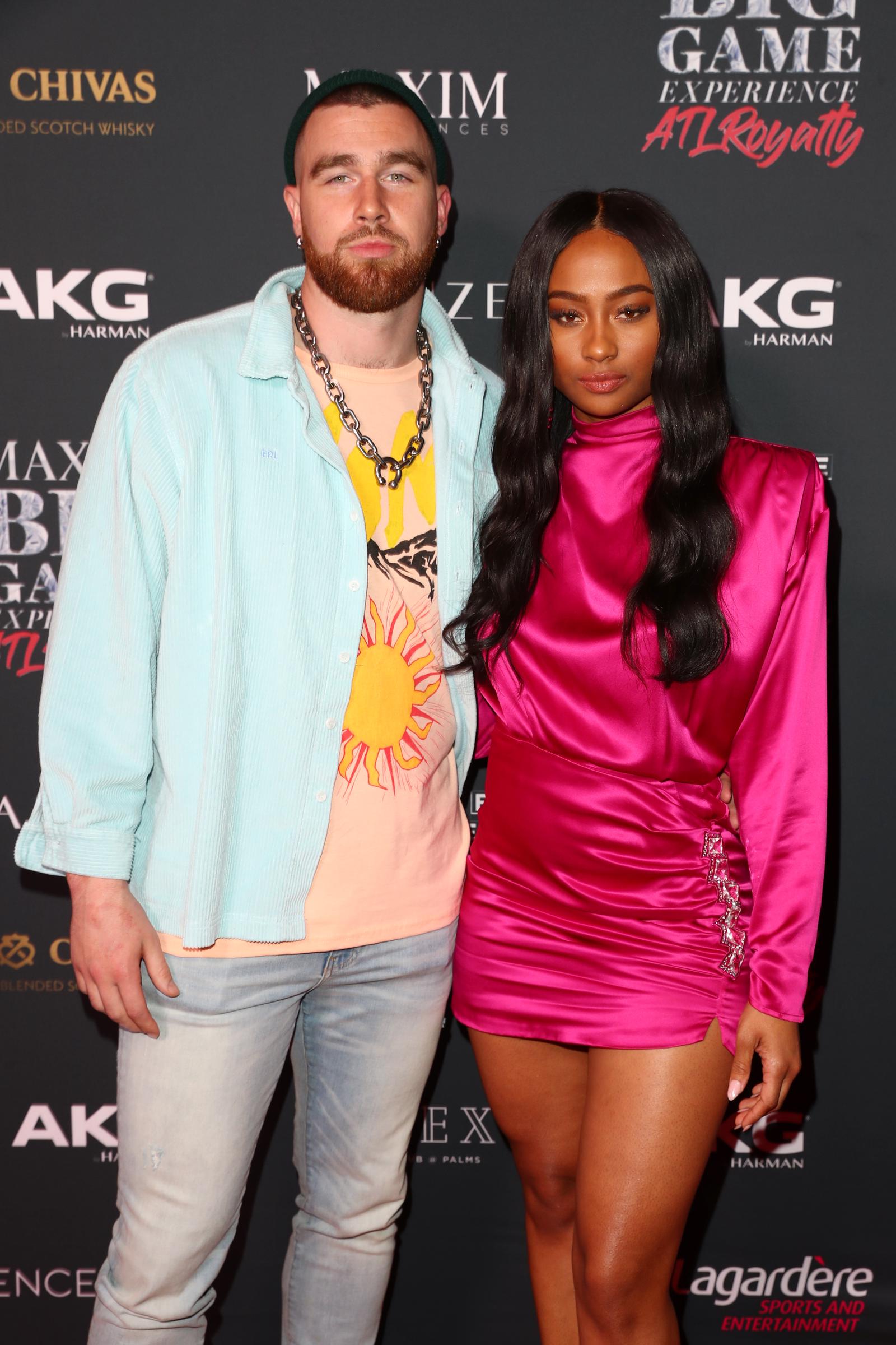 Travis Kelce and Kayla Nicole attend The Maxim Big Game Experience on February 2, 2019, in Atlanta, Georgia. | Source: Getty Images