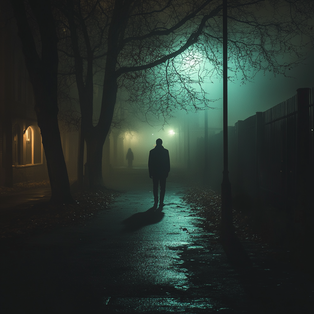 A person walking at night | Source: Midjourney