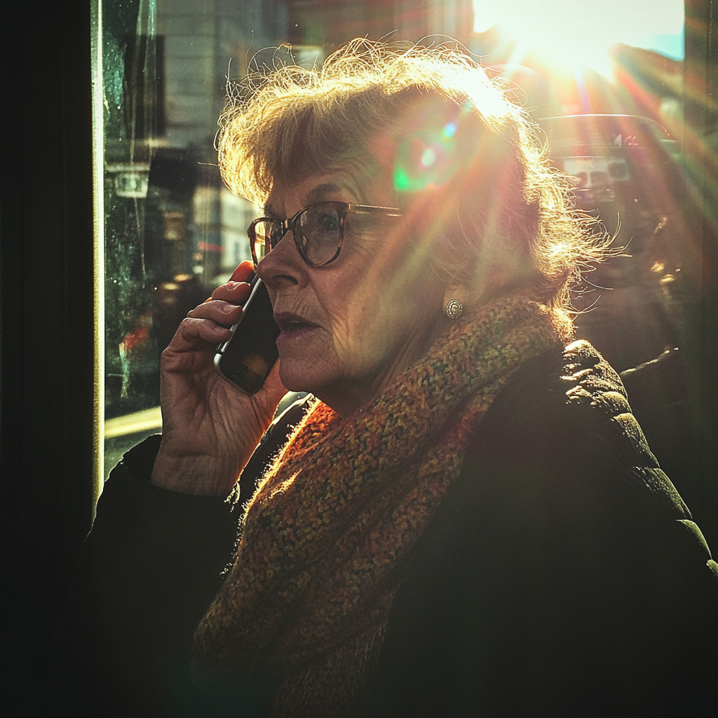 An older woman talking on the phone | Source: Midjourney