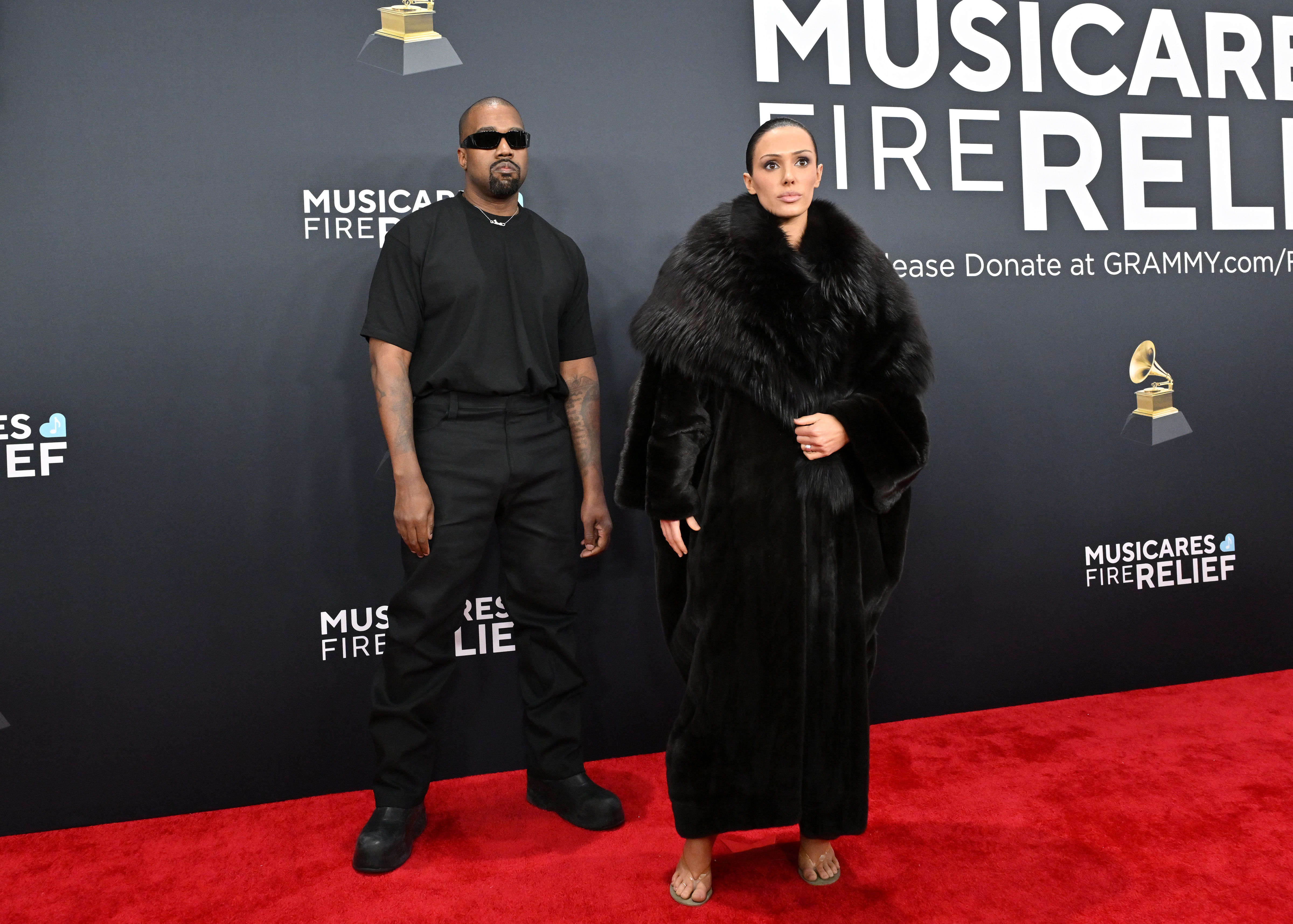 Kanye West and Bianca Censori on the 67th Grammy Awards red carpet | Source: Getty Images