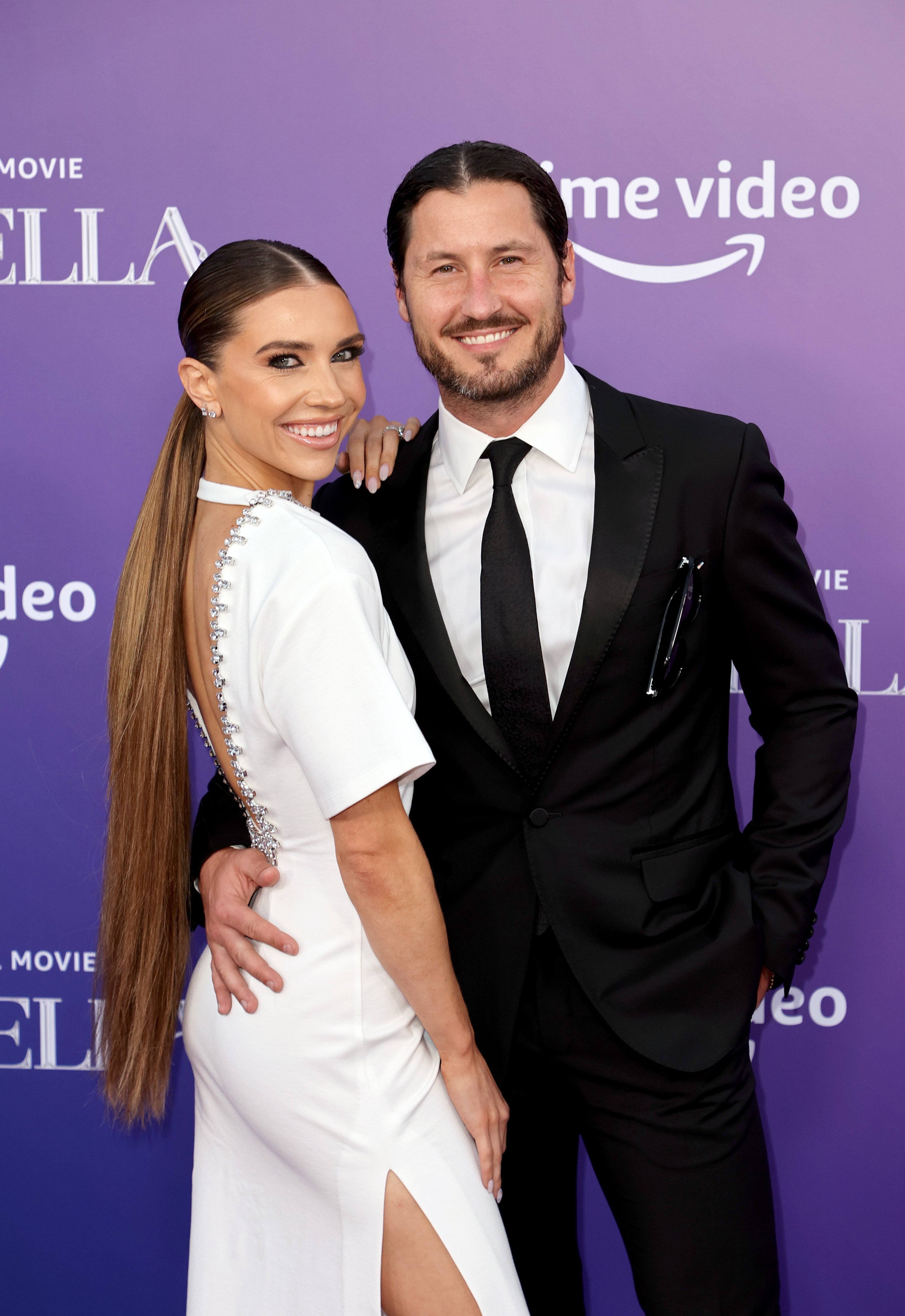 Jenna Johnson and Val Chmerkovskiy at the Los Angeles premiere of "Cinderella" on August 30, 2021, in California. | Source: Getty Images