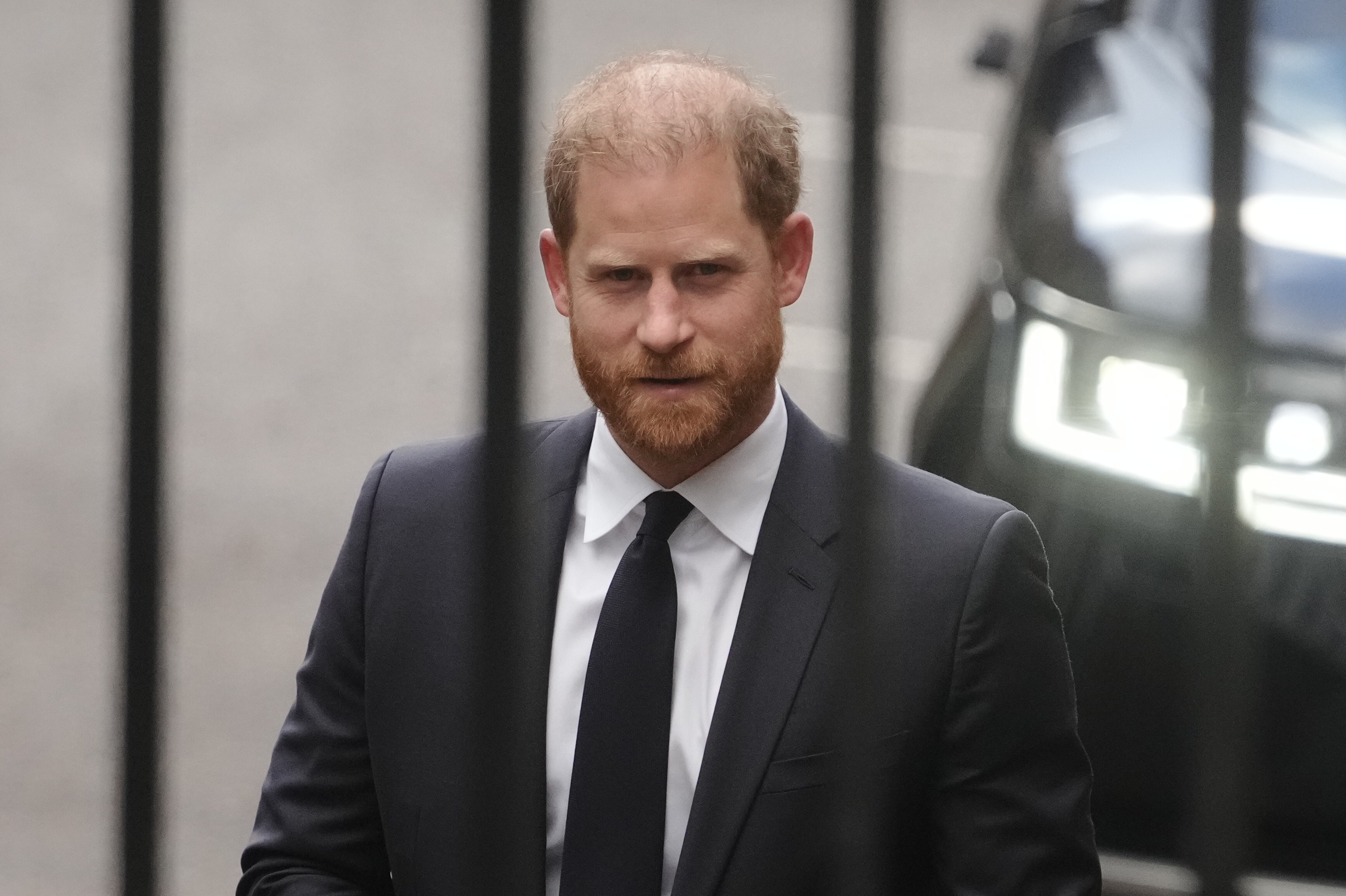 The Duke of Sussex arrives at the Royal Courts Of Justice, central London,  on January 20, 2026 for day two of the trial over allegations of unlawful information gathering brought against Associated Newspapers Limited (ANL) by seven people - the Duke of Sussex, Baroness Doreen Lawrence, Sir Elton John, David Furnish, Liz Hurley, Sadie Frost and Sir Simon Hughes. | Source: Getty Images