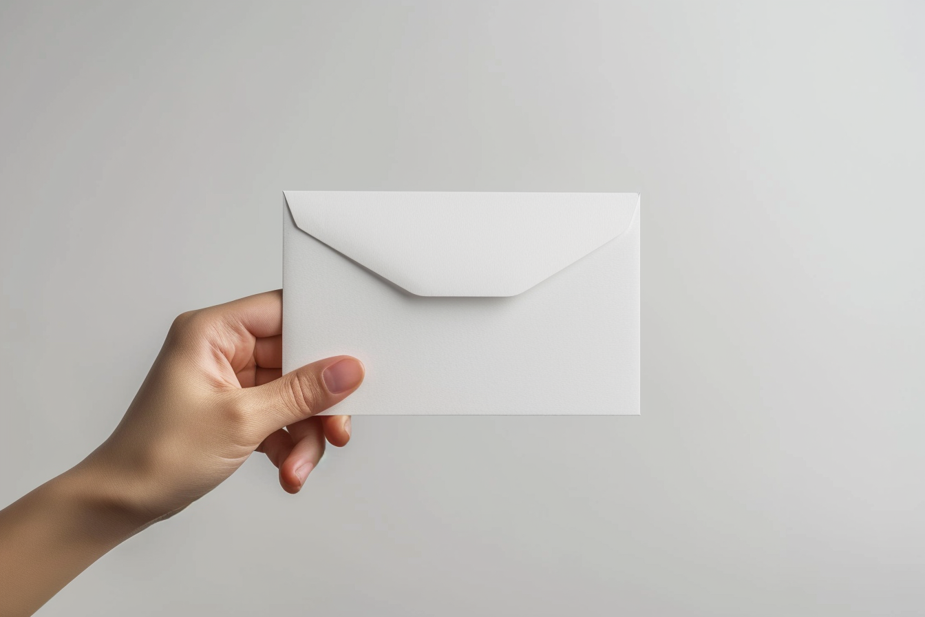A person holding an envelope | Source: Midjourney