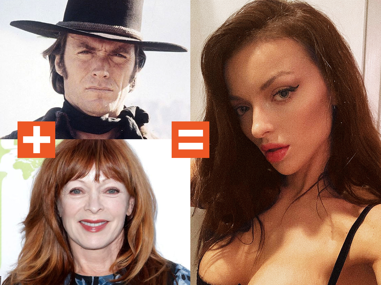 A collage of Clint Eastwood, Frances Fisher's Daughter, and Francesca Eastwood | Source: Getty Images | Instagram/francescaeastwood/
