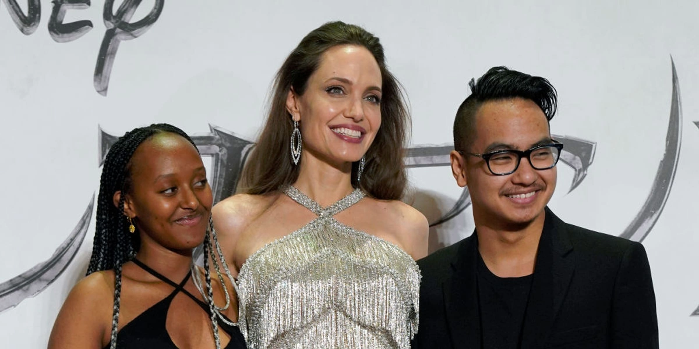 Angelina Jolie with her two children, Zahara and Maddox | Source: Getty Images