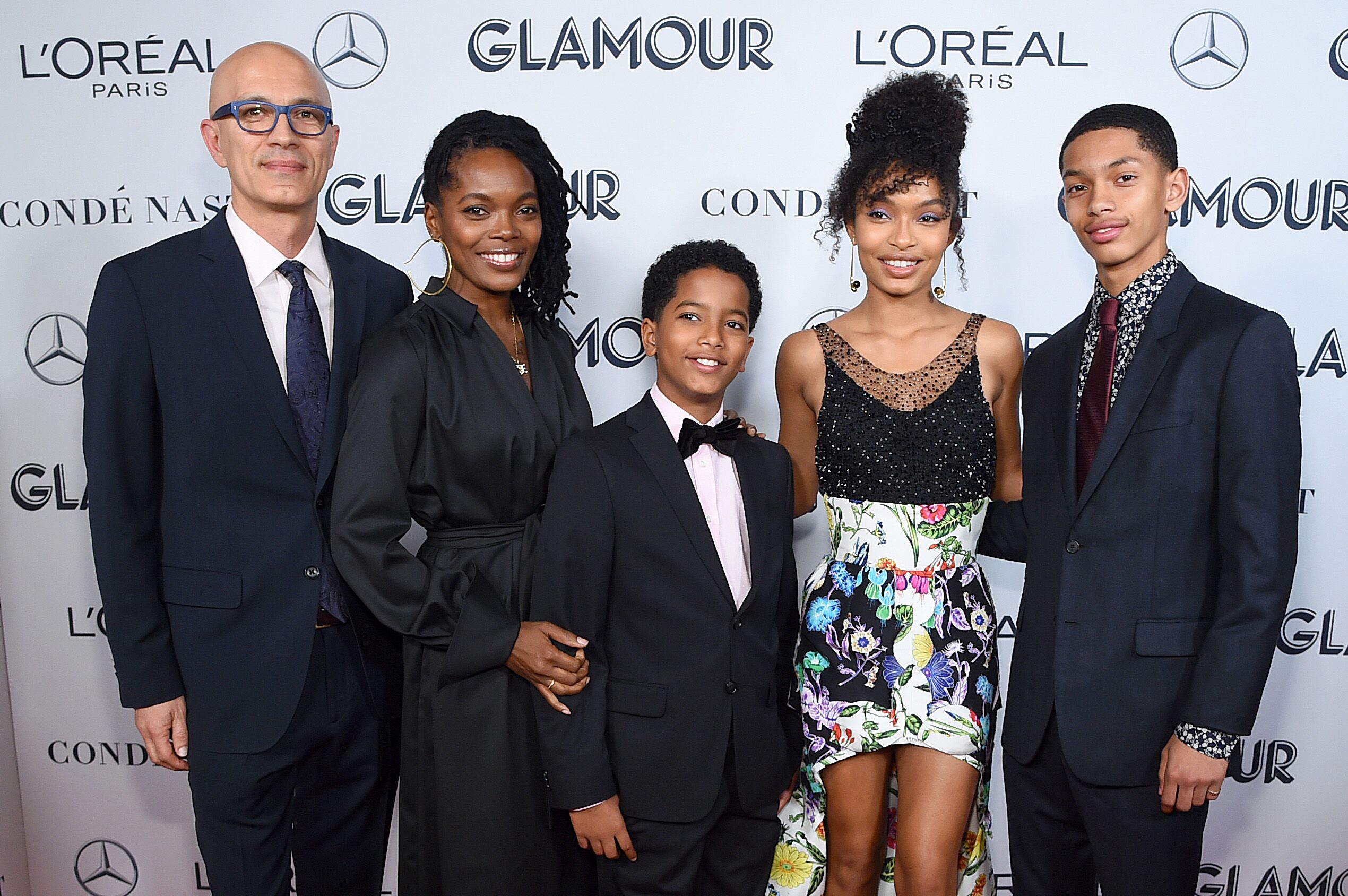 Yara Shahidi  at the 2019 Glamour Women of the Year Awards with her family / Source: Getty Images