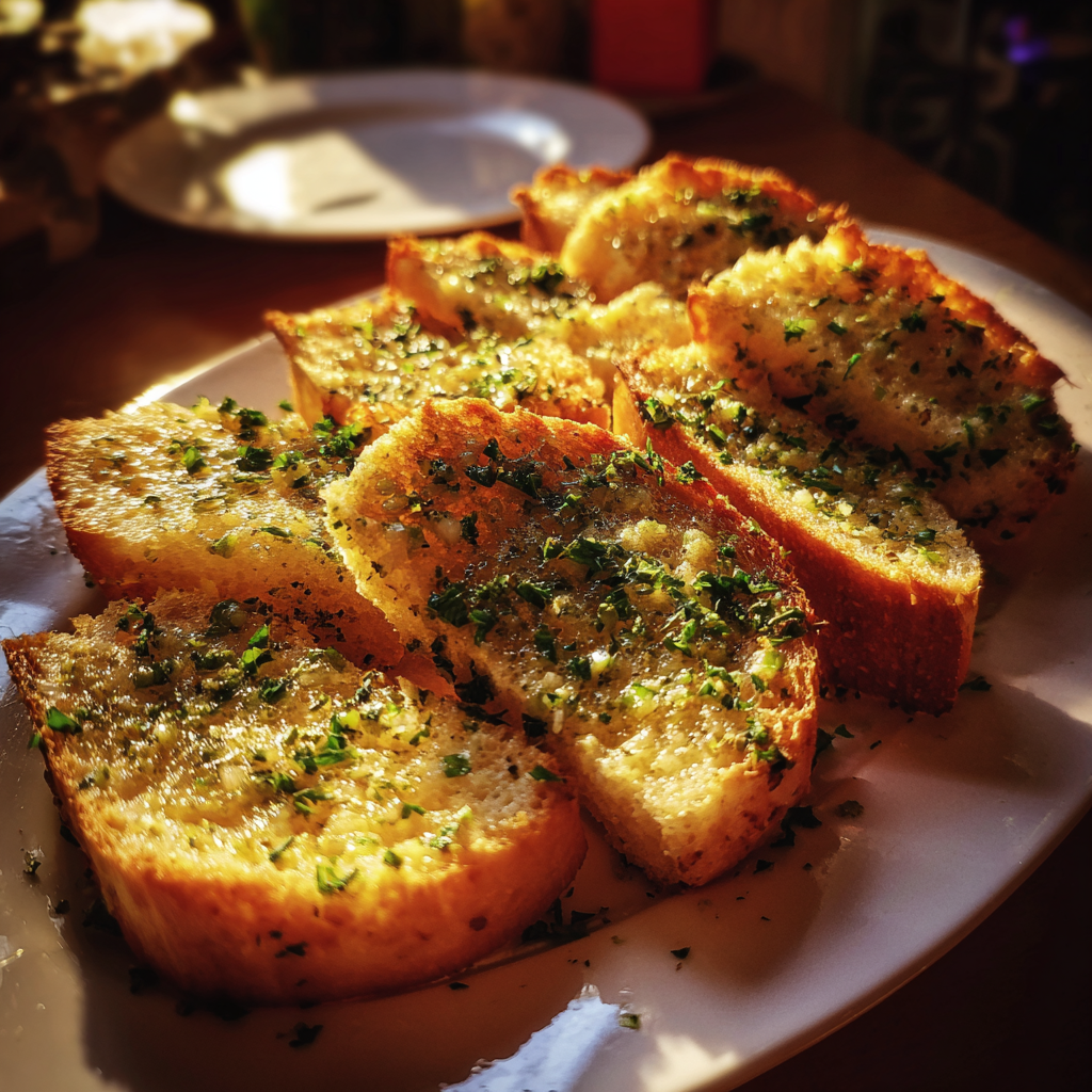 A platter of garlic bread | Source: Midjourney