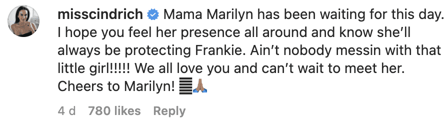 A fan's comments on Shemar Moore's video Instagram post about his late mother, Marylin Joan Wilson-Moore, and daughter, Frankie Melelina Kapule Moore, on January 27, 2023 | Source: Instagram/shemarfmoore
