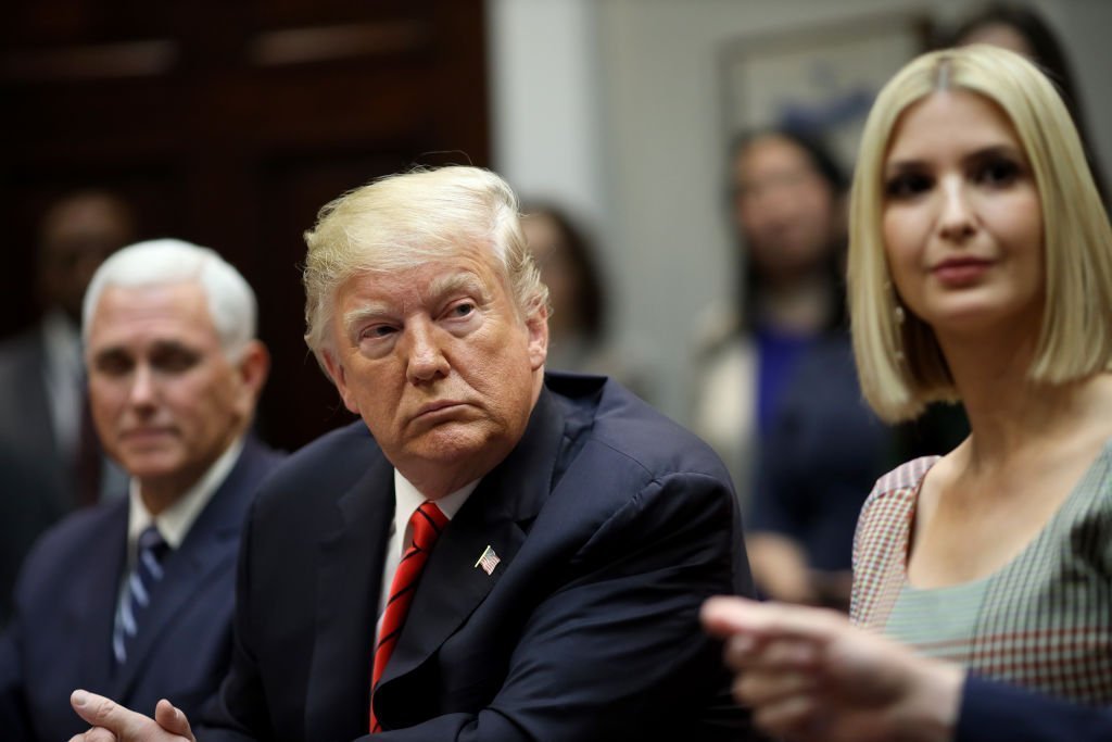 U.S. President Donald Trump, Vice President Mike Pence and Ivanka Trump listen during a conference call with the International Space Station | Photo: Getty Images