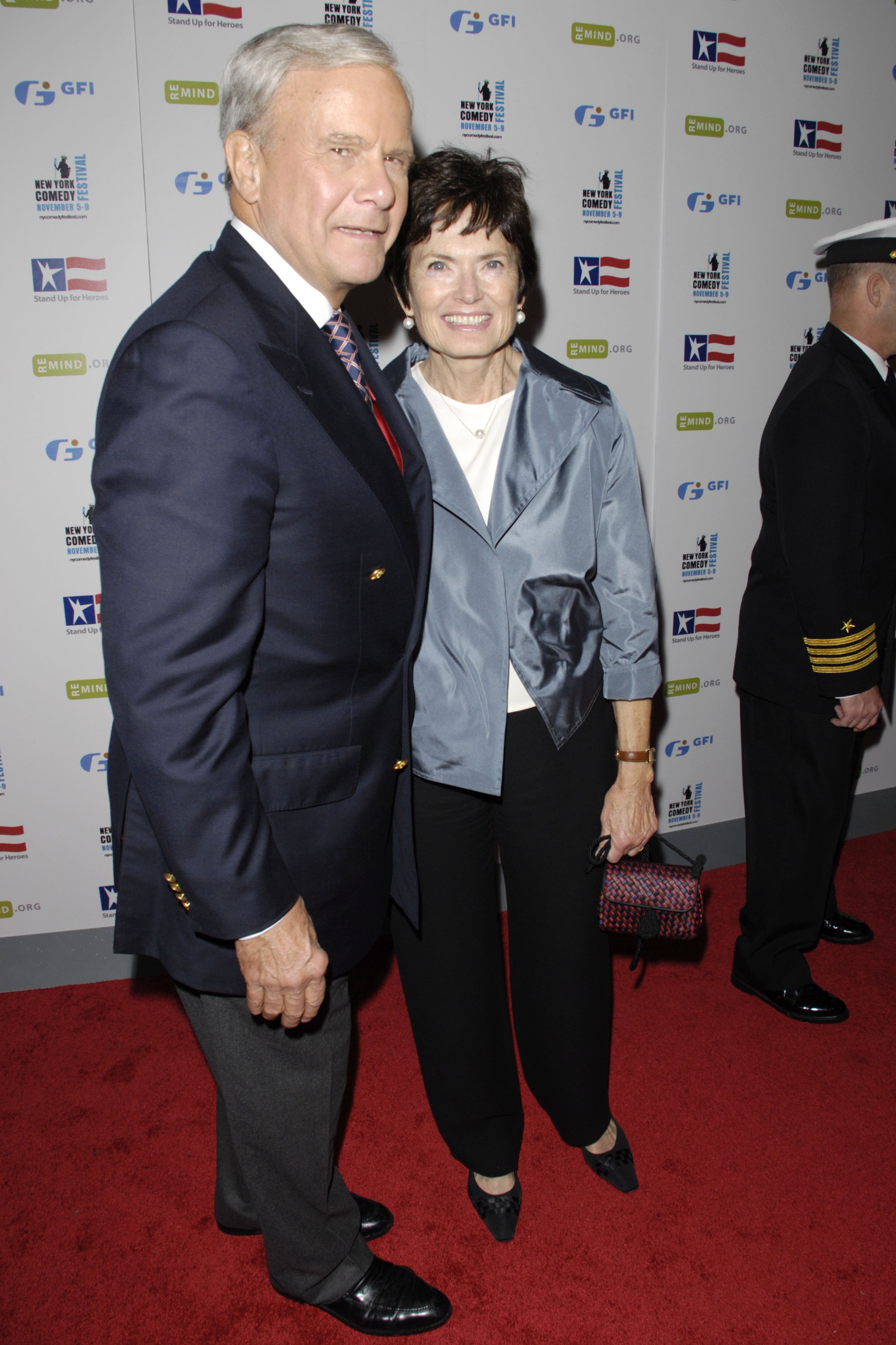     Tom Brokaw and Meredith Lynn Auld attend STAND UP FOR HEROES, an evening of comedy to benefit the BOB WOODRUFF FOUNDATION at City Hall on November 5, 2008 in New York City.  |  Source: Getty Images