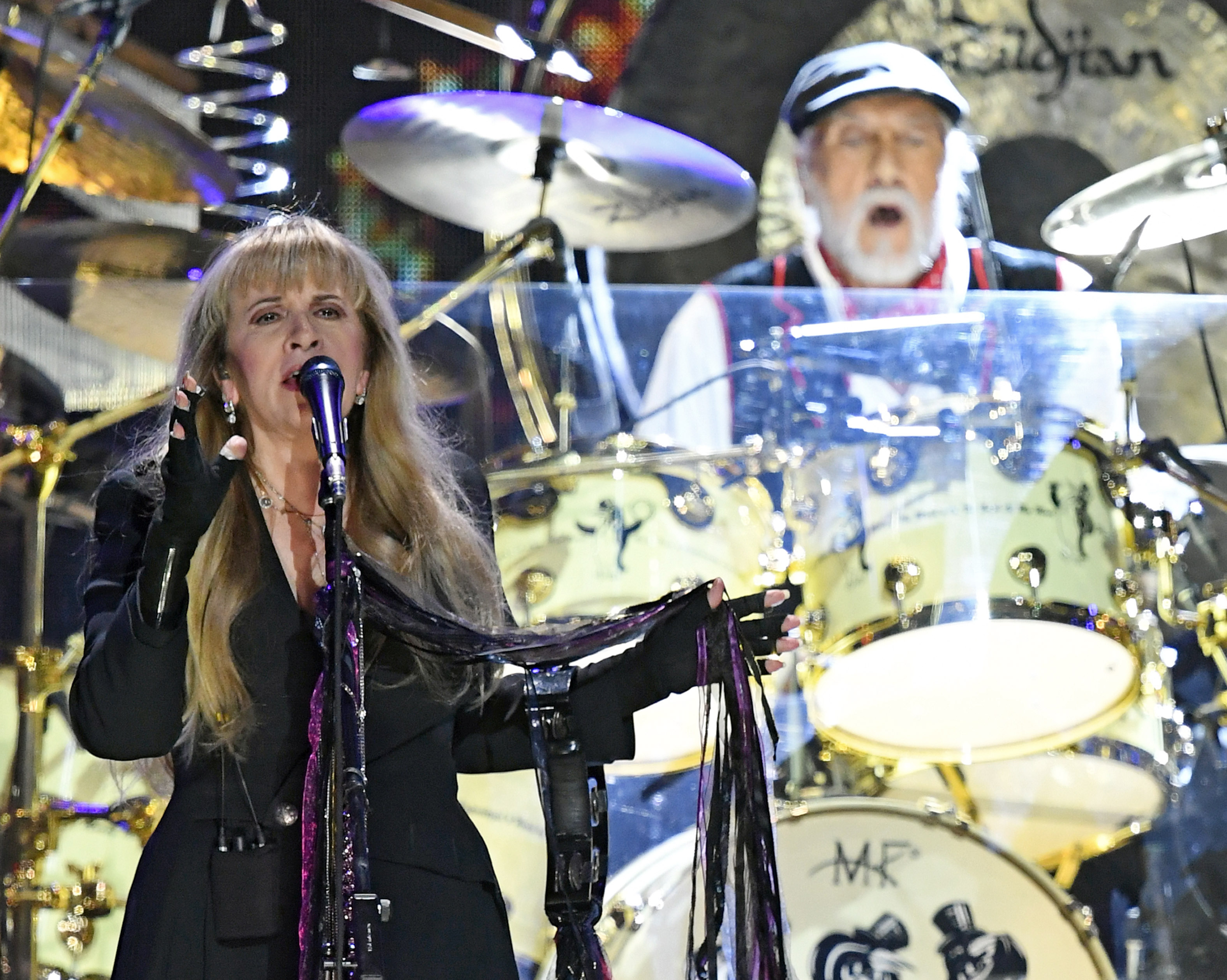 Singer Stevie Nicks and drummer Mick Fleetwood perform during the 2018 iHeartRadio Music Festival at T-Mobile Arena on September 21, 2018, in Las Vegas, Nevada. | Source: Getty Images