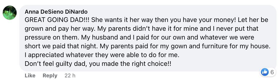 A user's comment on the New York Post's Facebook post about the father's story. | Source: facebook.com/NYPost