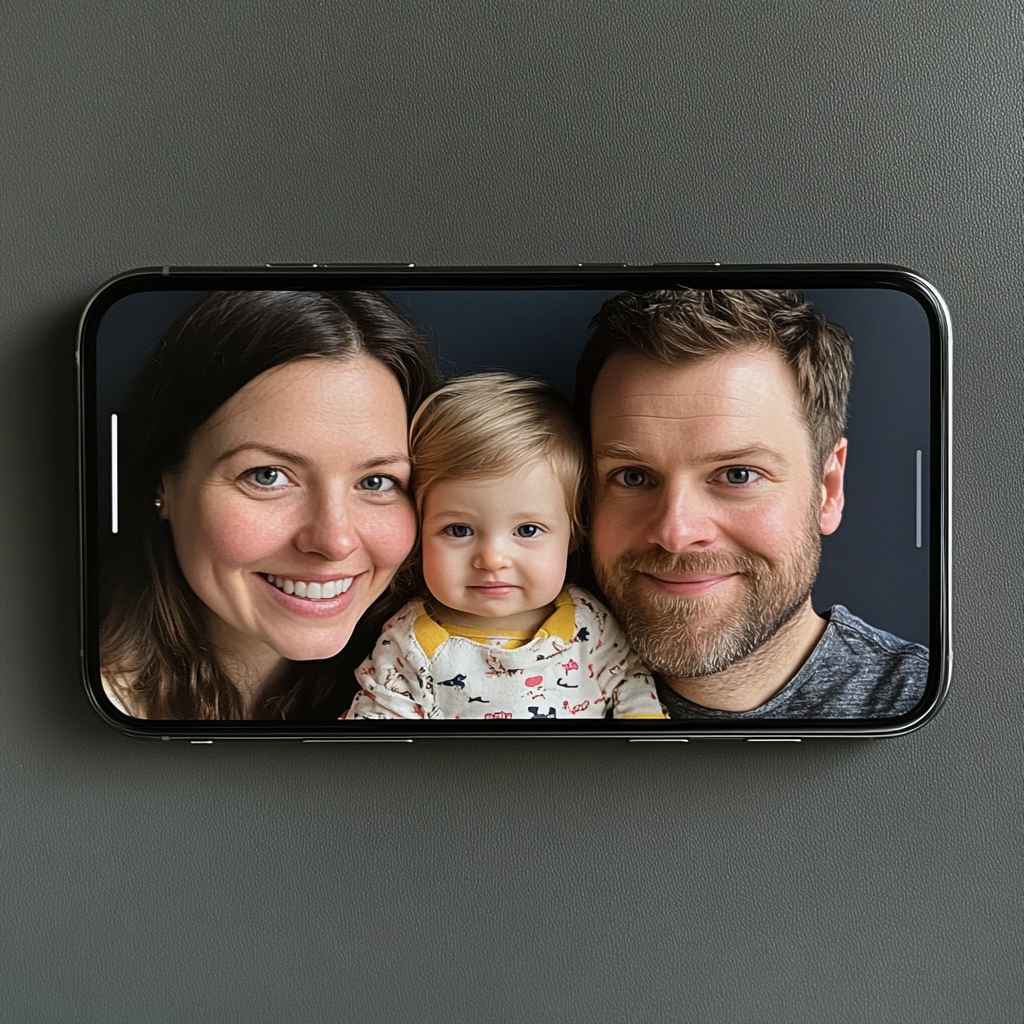 Screen saver of a family of three | Source: Midjourney