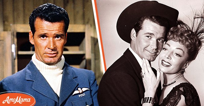 James Garner, US actor, wearing a blue Royal Air Force uniform, in a publicity portrait issued for the film, "The Great Escape," circa 1963. [left], Portrait of James Garner and Marie Windsor on "The Quick and the Dead" on December 8, 1957[right] | Source: Getty Images