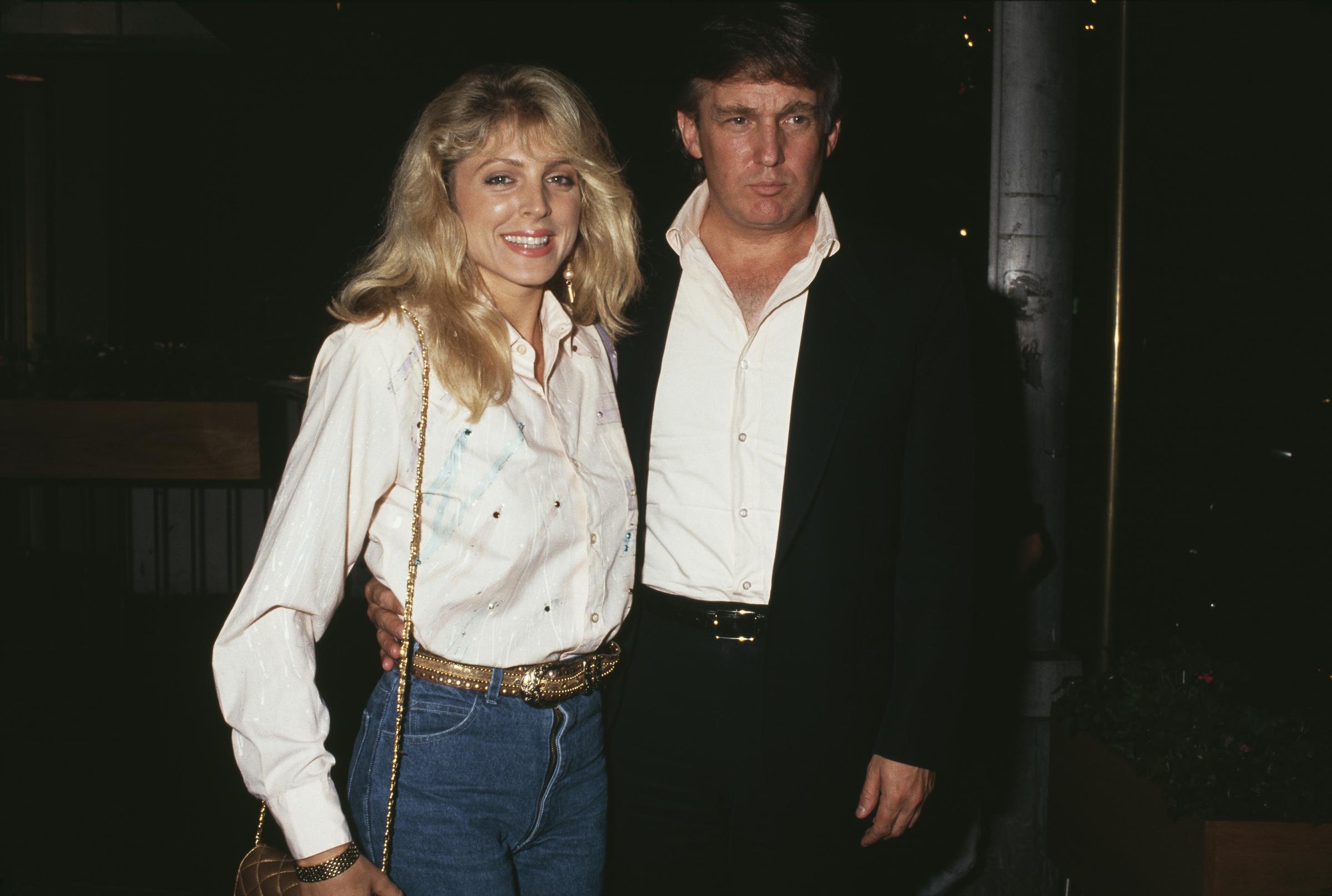 Donald Trump and Marla Maples attend an event together during the early years of their relationship. The pair's romance became one of the most closely followed celebrity stories of the 1990s. | Source: Getty Images