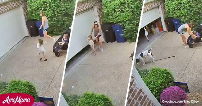 Cette maman occupée se détourne pendant quelques secondes et trouve sa petite fille suspendue à la porte du garage