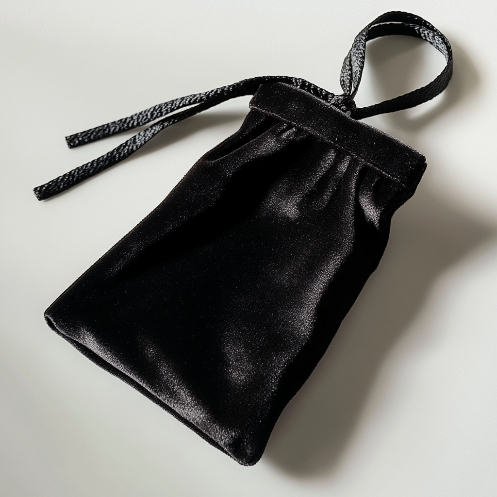 Black velvet pouch | Source: Midjourney