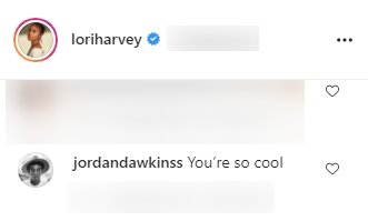 Follower commenting on one of Lori Harvey's Instagram posts. | Source: Instagram/loriharvey