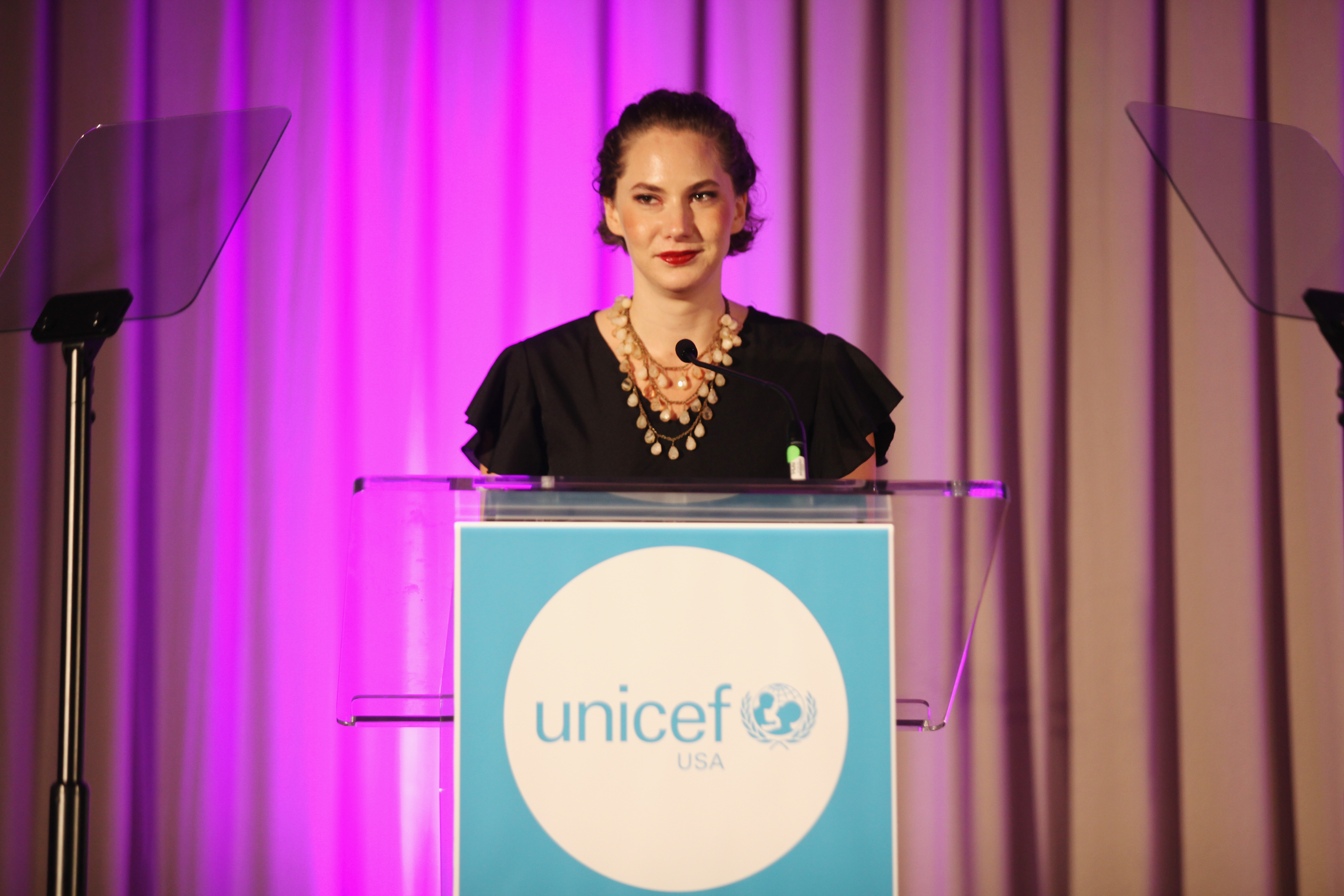 Emma Kathleen Hepburn Ferrer speaks at the Second Annual UNICEF Gala in San Francisco, California, on September 22, 2018 | Source: Getty Images