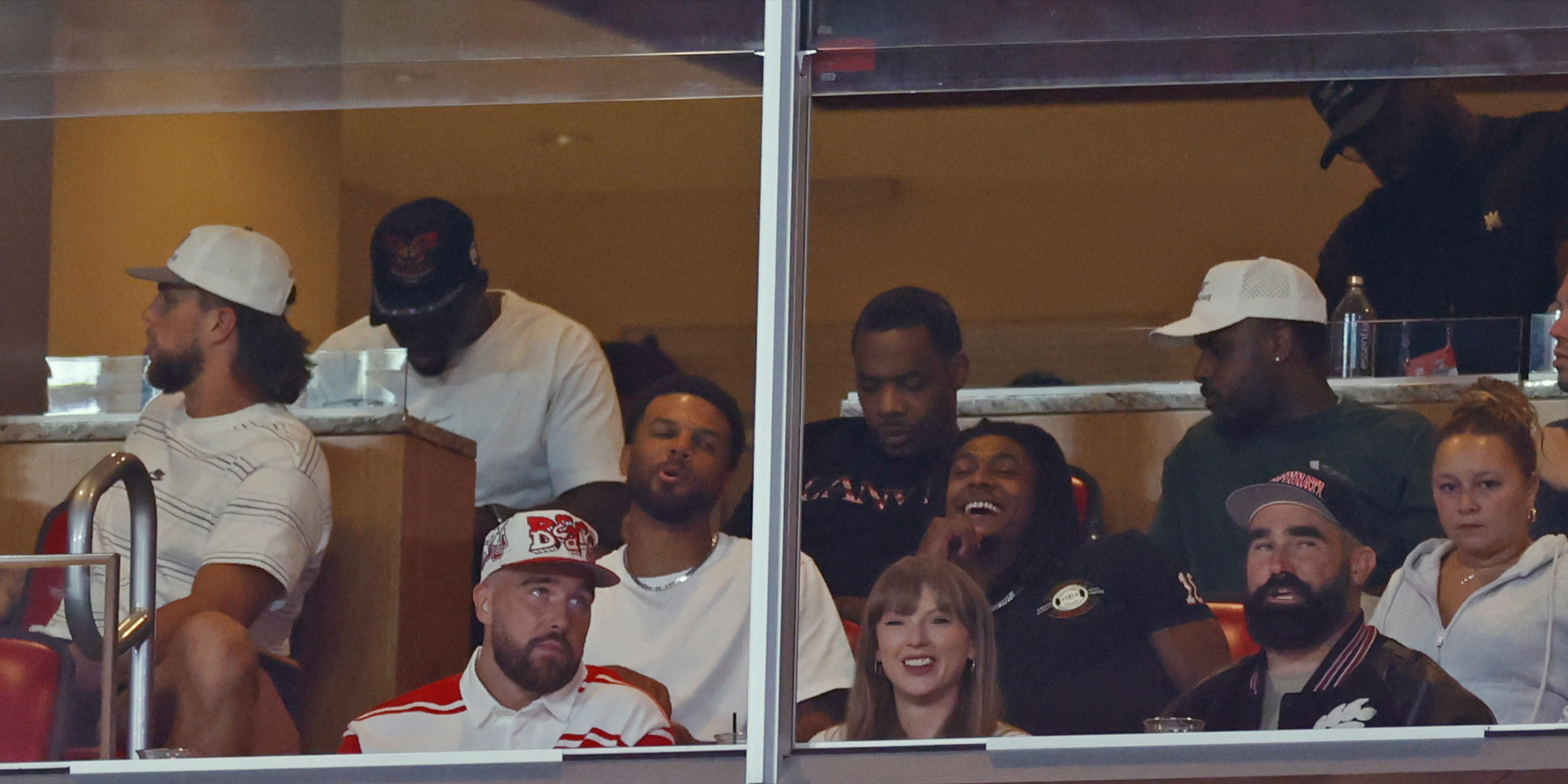 Travis Kelce, Taylor Swift, and Jason Kelce, 2025 | Source: Getty Images