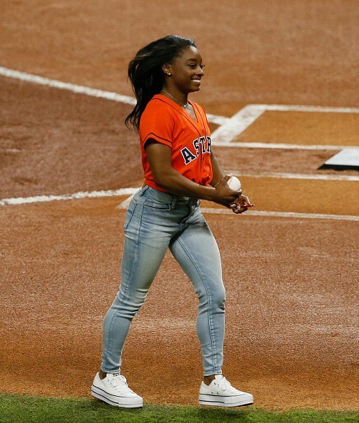Simone Biles at Minute Maid Park on October 23, 2019 | Photo: Getty Images