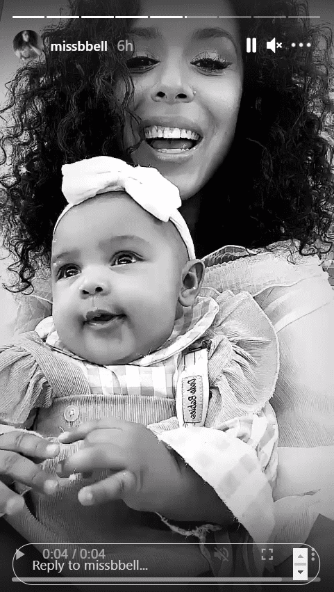 Nick Cannon's partner Brittany Bell and their daughter Powerful posing for an Instagram story. | Source: Instagram/missbbell