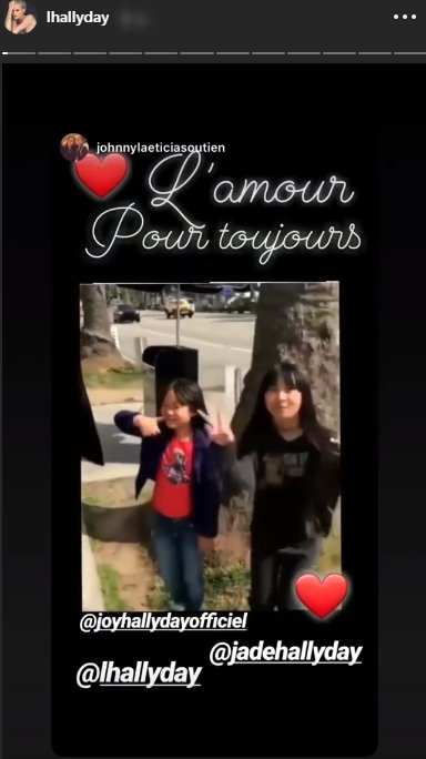 Le message de Laeticia Hallyday dans sa story Instagram. Photo : Instagram story/lhallyday
