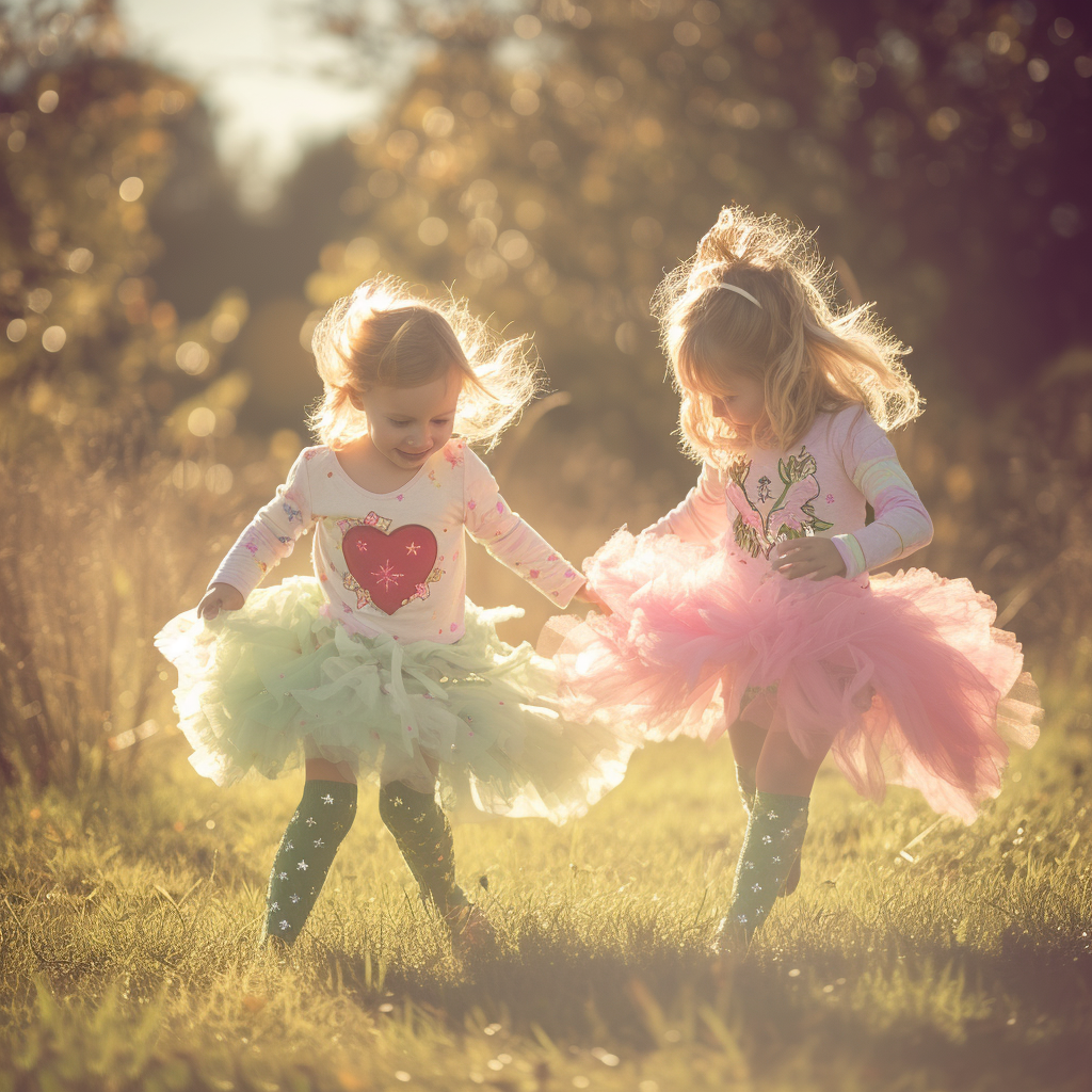 Two little girls playing together | Source: Midjourney