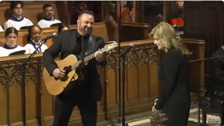 Garth Brooks and Trisha Yearwood performing "Imagine." | Source: Youtube/@WJCLNews