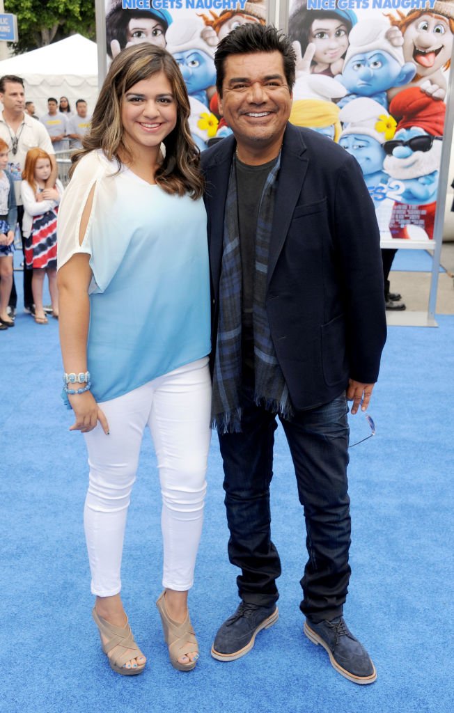Actor George Lopez and daughter Mayan Lopez at Regency Village Theatre on July 28, 2013 in Westwood, California. | Source: Getty Images