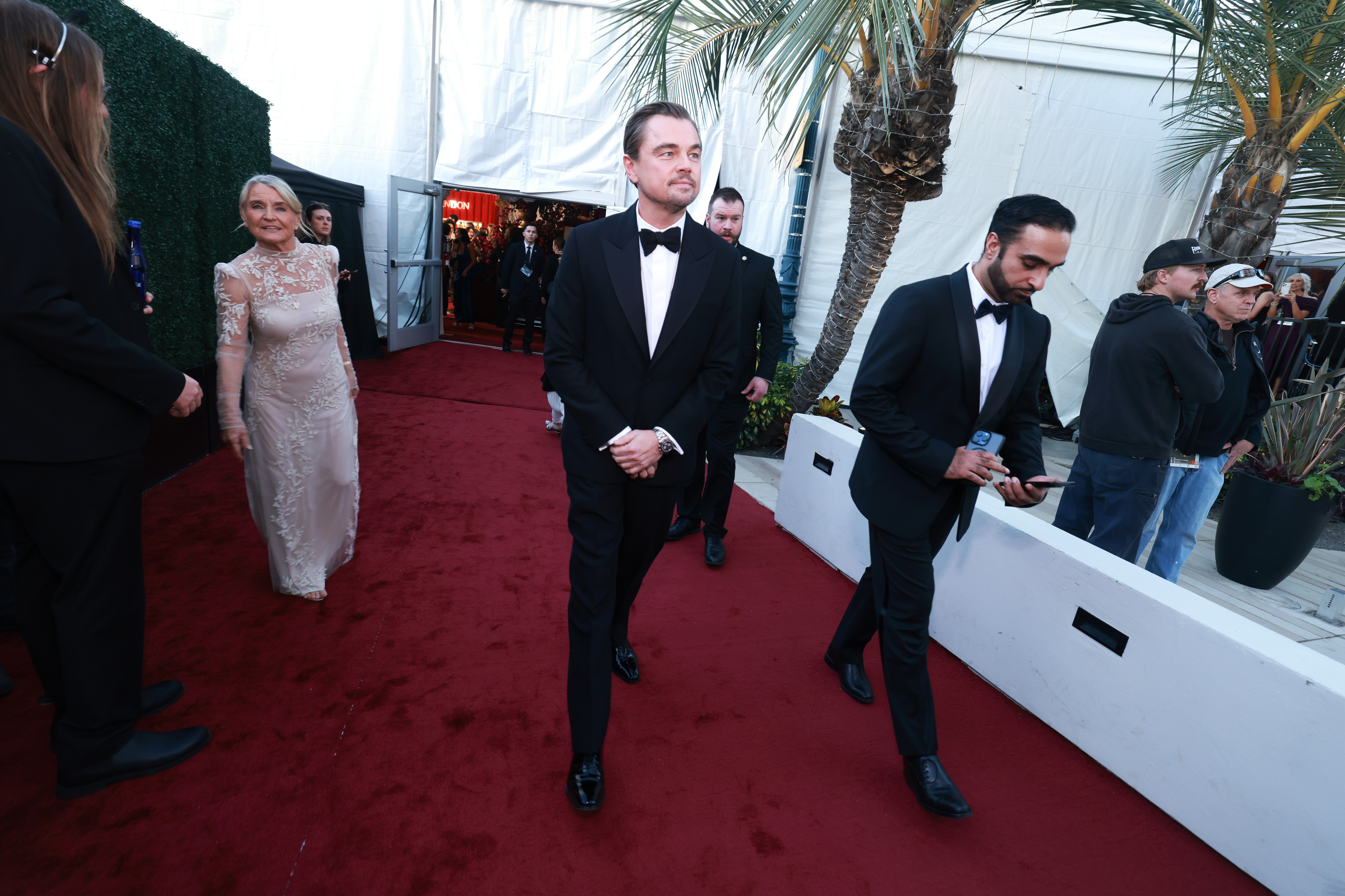 Leonardo DiCaprio shares a red carpet moment with his mother, Irmelin Indenbirken, bringing elegance and warmth | Source: Getty Images
