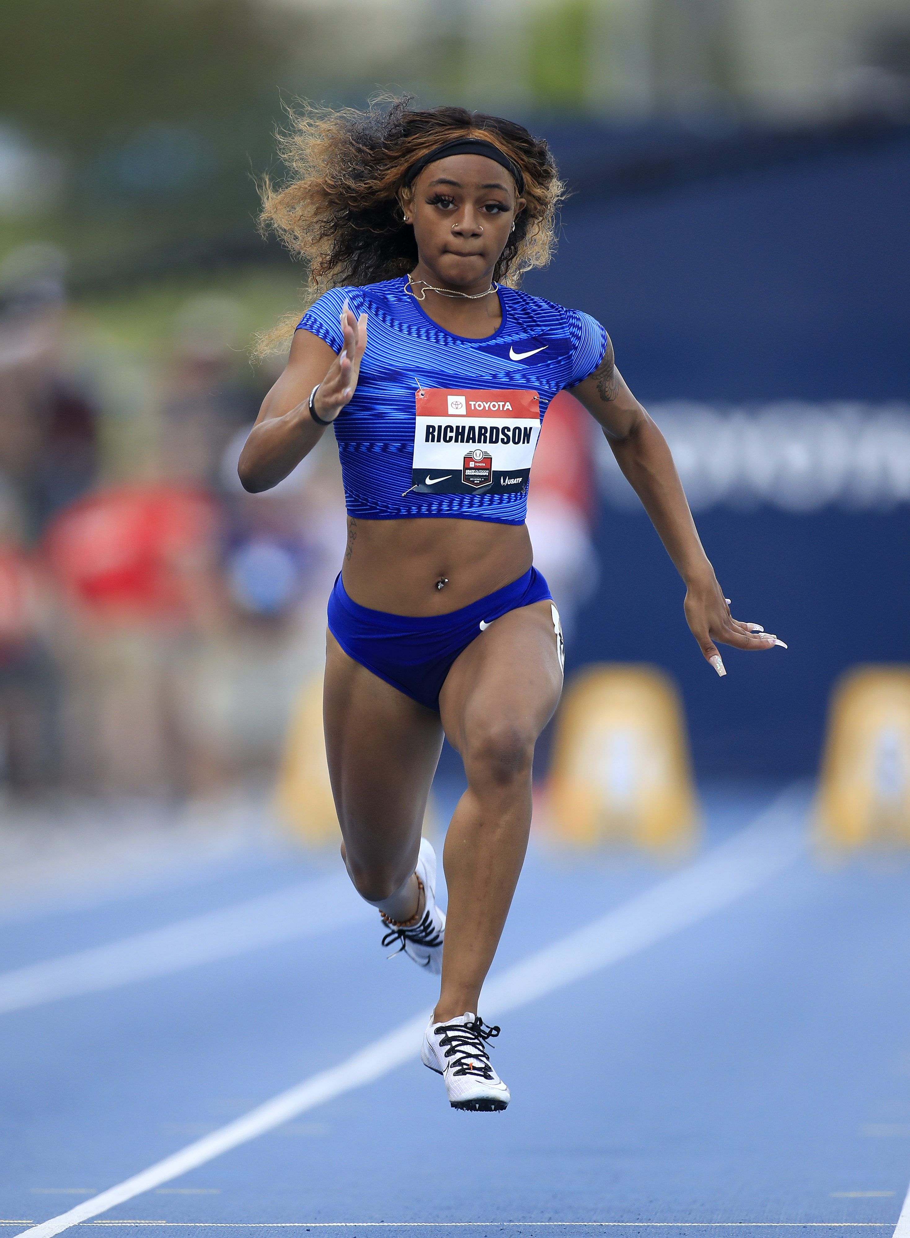 Sha'Carri Richardson competes in the opening round of the 100 meter during the USATF Outdoor Championships on July 25, 2019, in Des Moines, Iowa. | Source: Getty Images