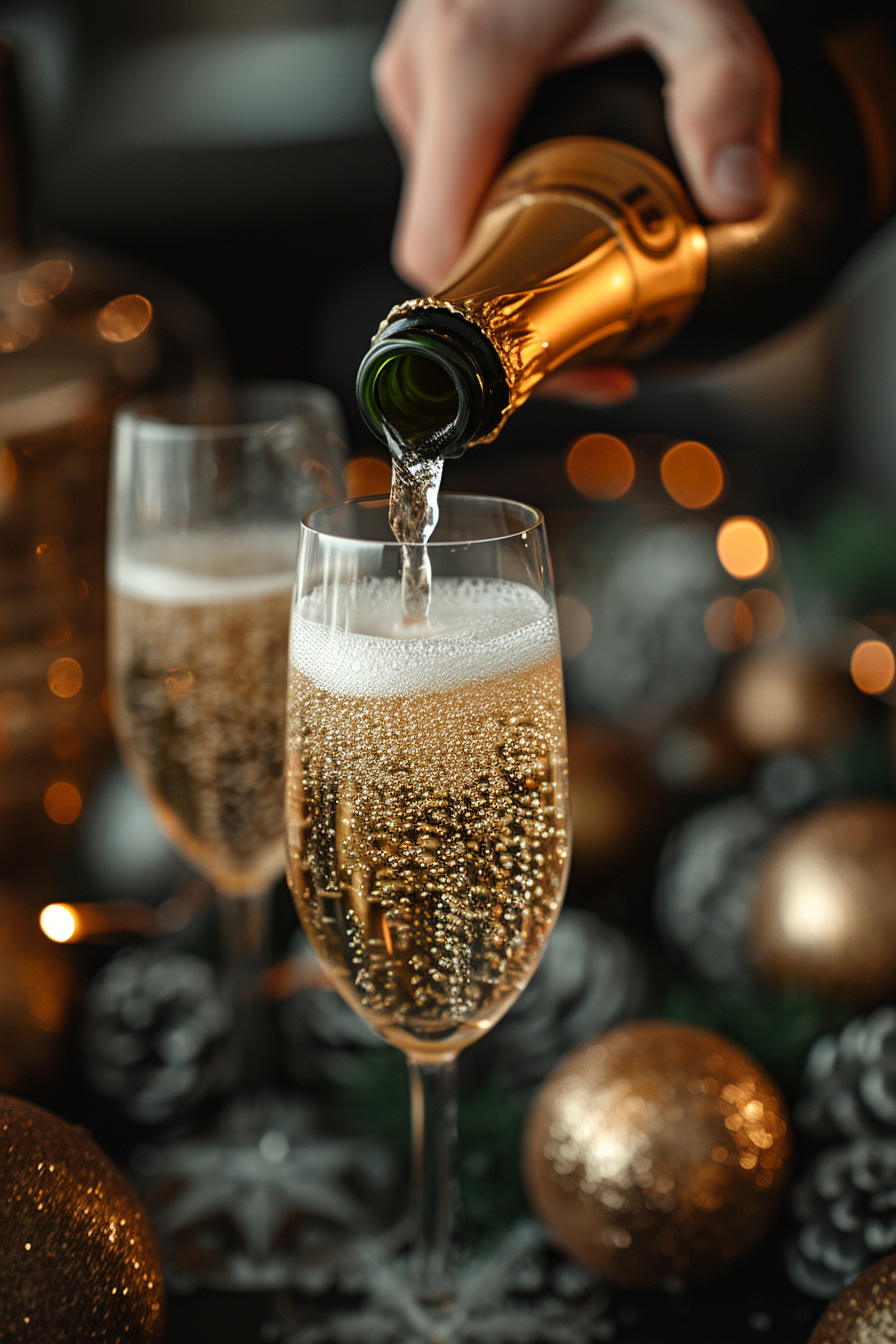 A man pouring a glass of champagne | Source: Midjourney