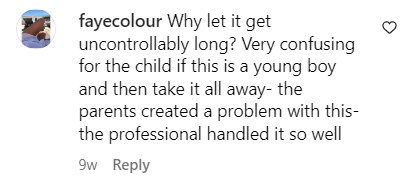 A comment from a user, 2023 | Source:instagram.com/shanti.salon