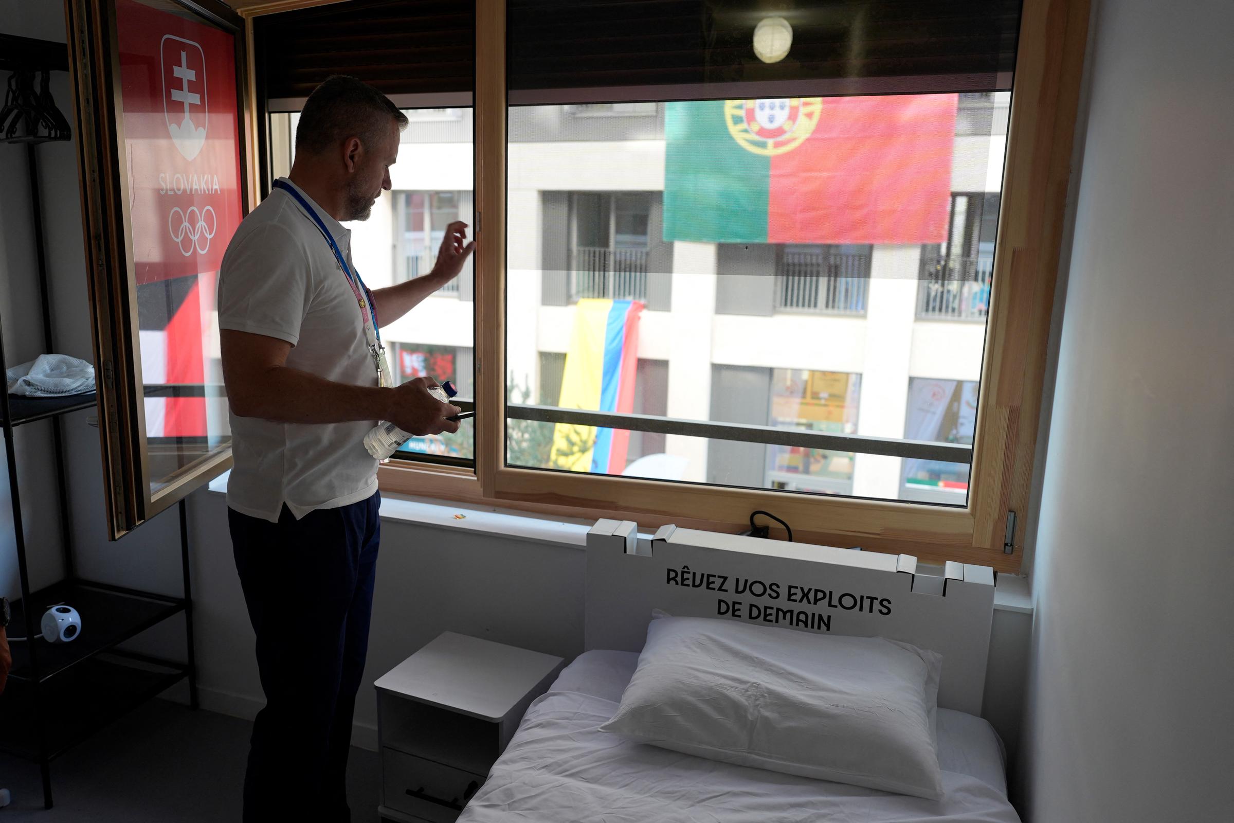 Slovakia's President Peter Pellegrini touring the Slovak house in the Olympic Village during the Paris 2024 Olympic Games in France. | Source: Getty Images