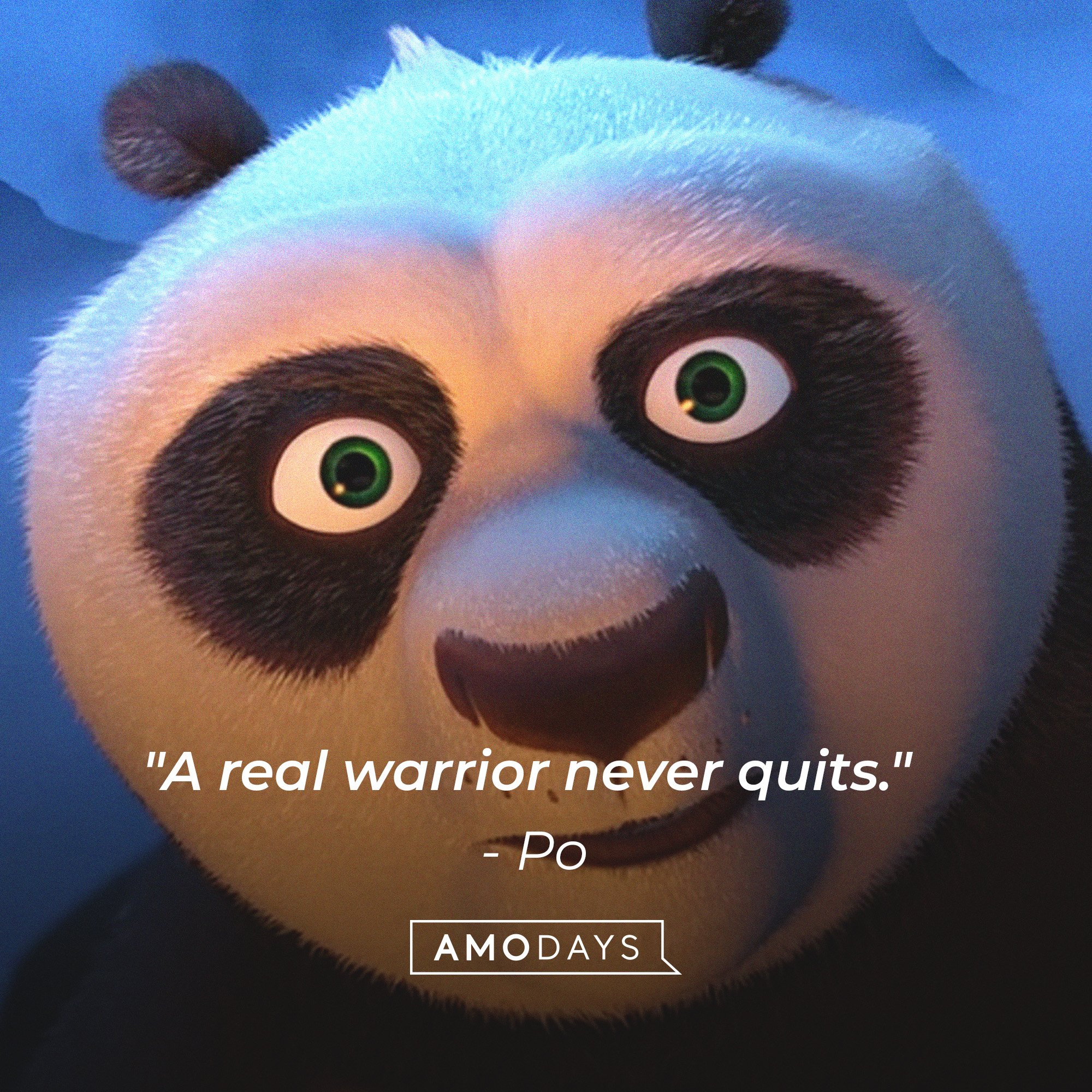  Po’s quote: "A real warrior never quits."  | Image: AmoDays