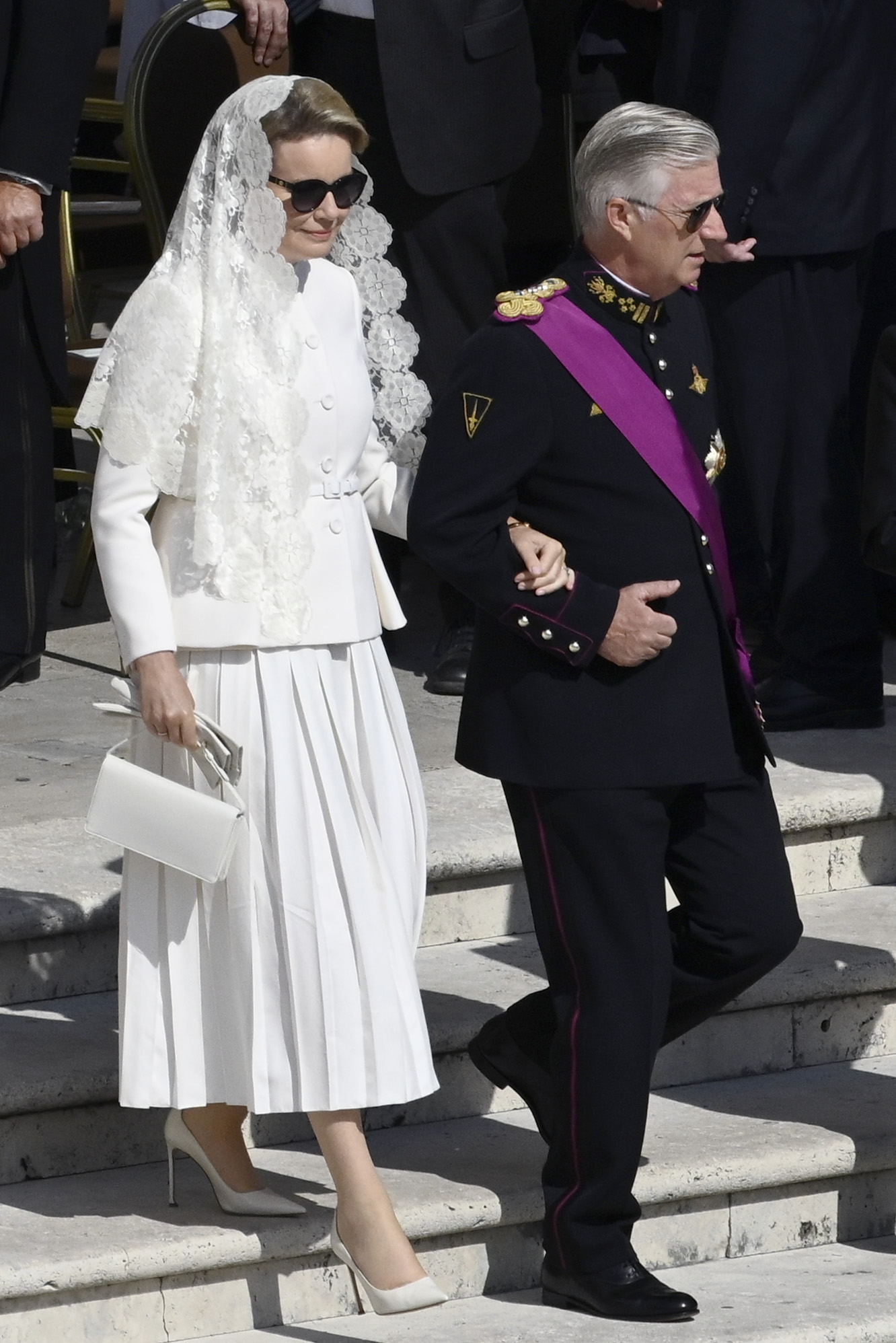 Queen Mathilde and King Philippe of Belgium arrive in Vatican City to attend the Inauguration Mass of Pope Leo XIV on May 18, 2025. | Source: Getty Images