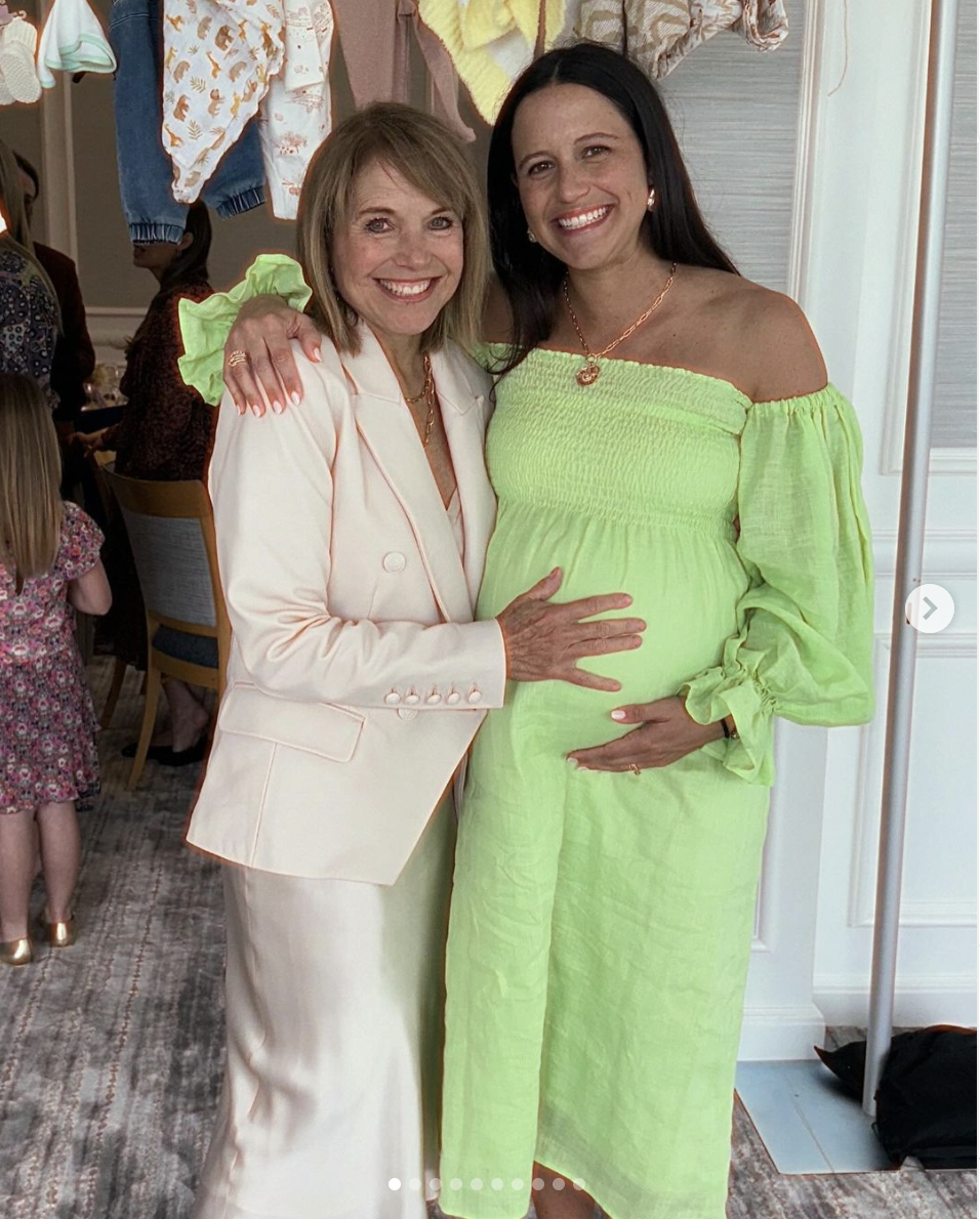 Ellie Monahan and Katie Couric during her baby shower, dated March 2024 | Source: Instagram/KatieCouric