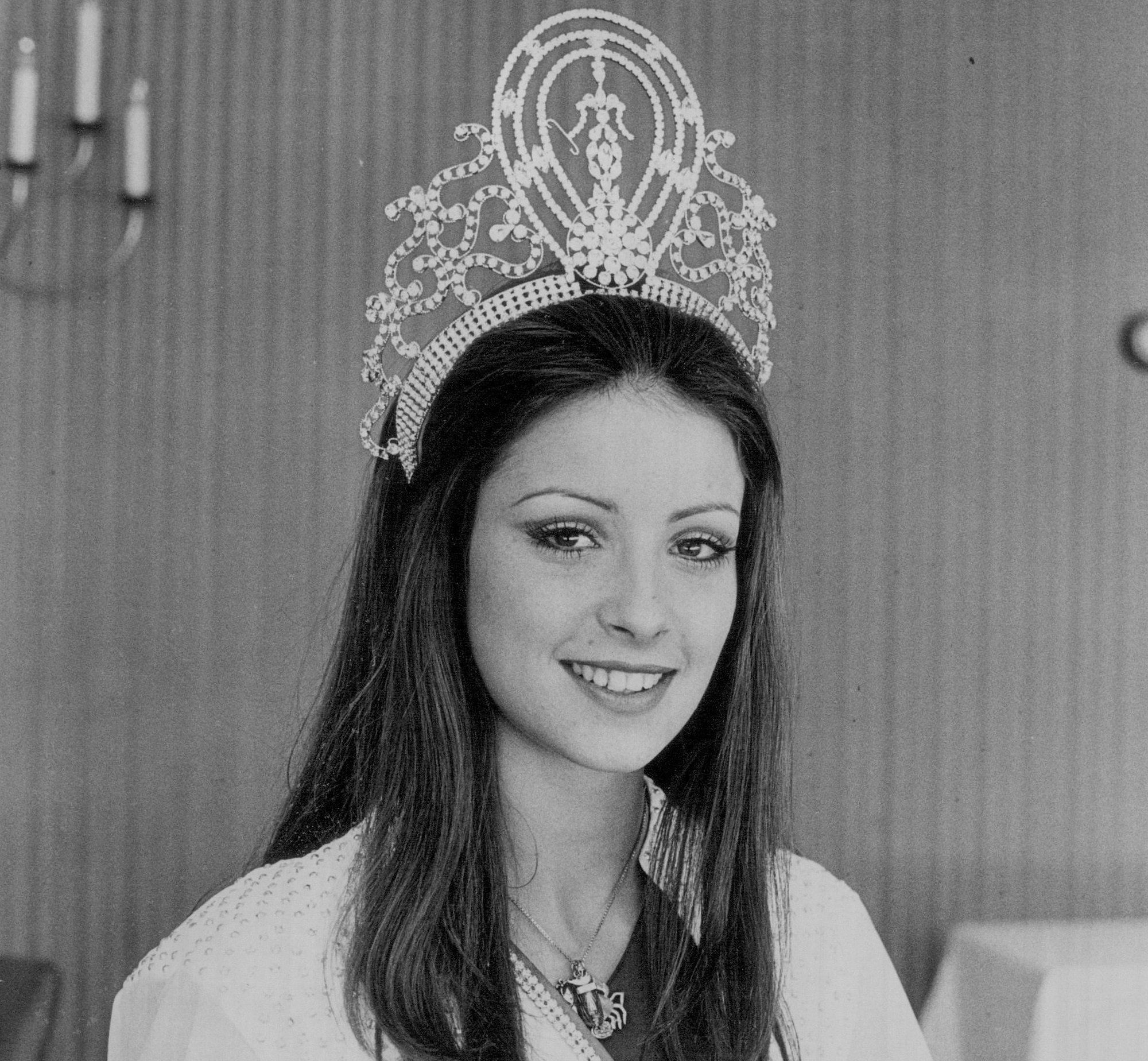 Miss Universo, Amparo Muñoz, el 14 de septiembre de 1973 en el Hotel Gazebo. | Foto: Getty Images