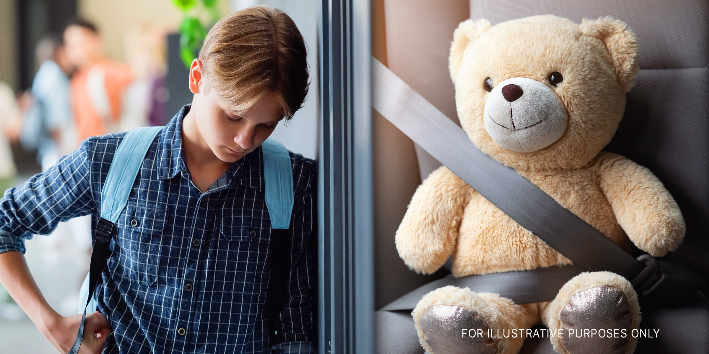 An upset boy and a teddy bear | Source: Shutterstock