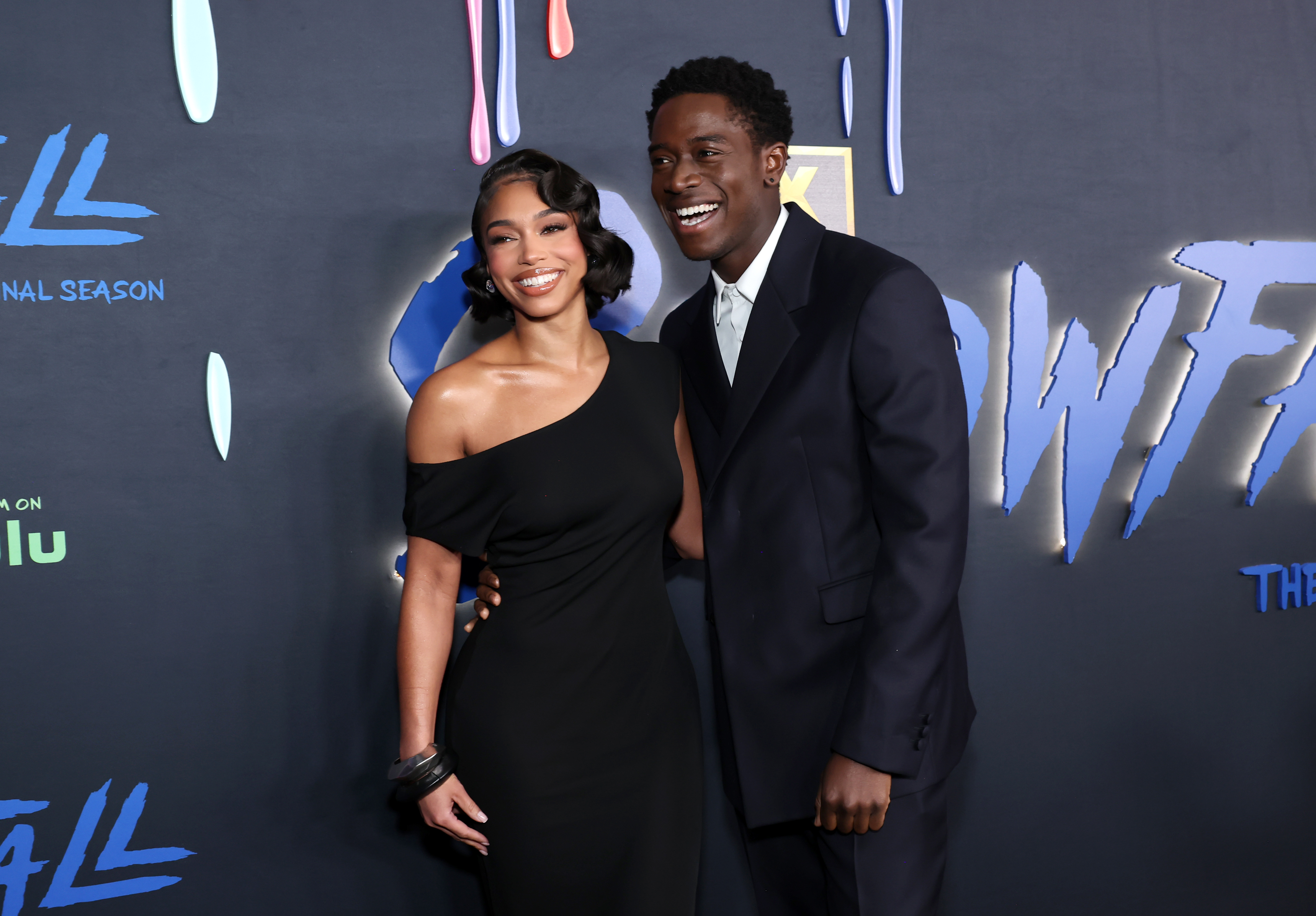 Lori Harvey and Damson Idris attend the Red Carpet Premiere Event for the Sixth and Final Season of FX's "Snowfall" at Academy Museum of Motion Pictures, Ted Mann Theater on February 15, 2023, in Los Angeles, California | Source: Getty Images