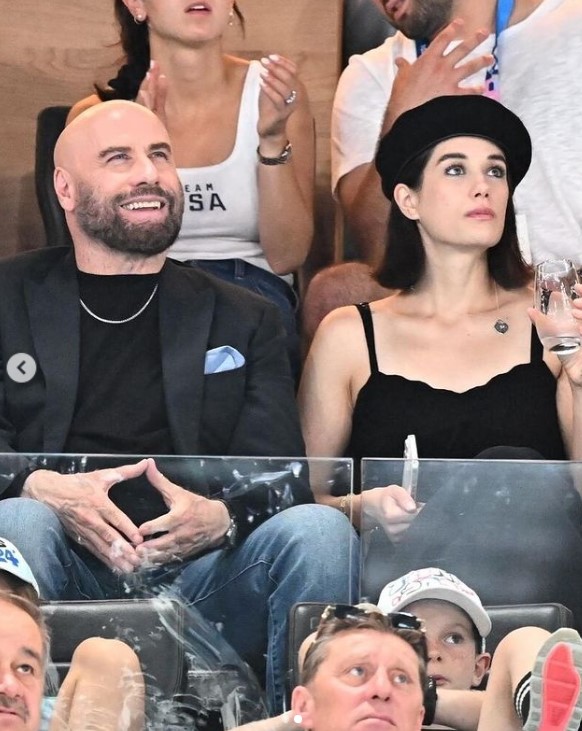 John Travolta and Ella Bleu Travolta at the 2024 Paris Olympic Games at Bercy Arena on August 03, 2024, in Paris, France. | Source: Instagram/justjared