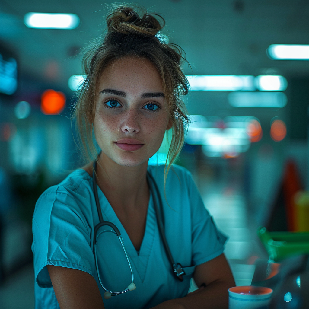 A hospital nurse | Source: Midjourney