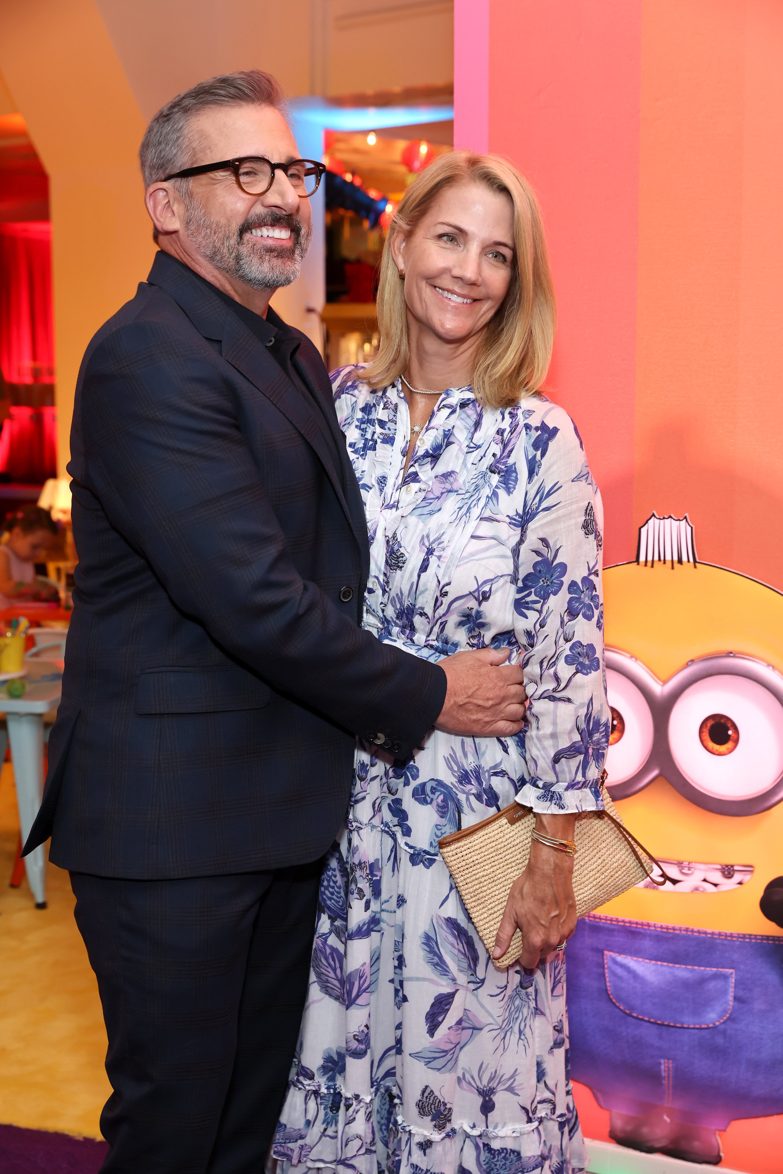 Steve Carell and Nancy Carell attend the pre-party for Illumination and Universal Pictures' "Minions: The Rise of Gru" Los Angeles premiere on June 25, 2022 in Hollywood, California. | Source: Getty Images