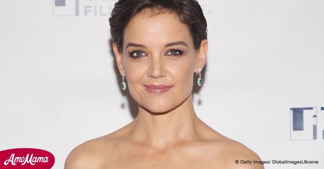 Katie Holmes, 39, shares a stunning photo of herself in a pink silk gown