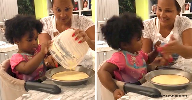 LisaRaye McCoy shares heart melting video of her cooking with her curly-haired grandbaby