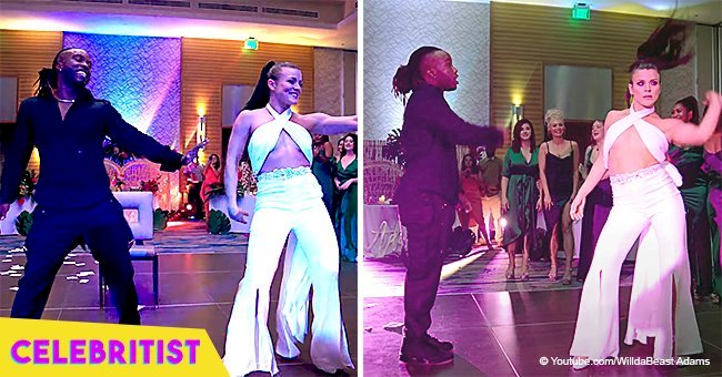 Dancers wow their wedding guests with fiery 'first dance' that traced the story of their romance